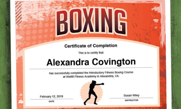 Boxing Customizable Certificate Download Printable Fitness | Etsy within Free Editable Fitness Gift Certificate Templates