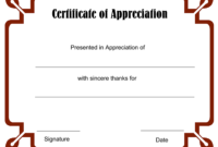 Certificate Of Appreciation Template Blank With Regard To Thanks in Merit Certificate Templates  10 Award Ideas