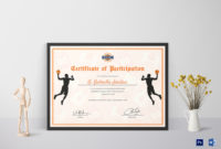 Certificate Of Basketball Participation Design Template In Psd, Word with Amazing Basketball Participation Certificate Template