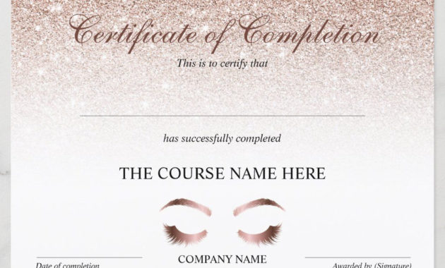 Certificate Of Completion Award Brows Lash Course | Zazzle within Top Training Completion Certificate Template 10 Ideas
