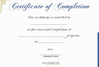 Certificate Of Completion Templates Free Printable Luxury In P within New Completion Certificate Editable