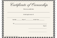 Certificate Of Ownership Template - Best Business Templates pertaining to Ownership Certificate Templates