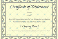 Certificate Of Retirement (#928) - Word Layouts | Retirement intended for Fresh Retirement Certificate Templates For Word