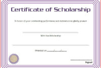 Certificate Of Scholarship 8 with Softball Certificates Printable 10 Designs