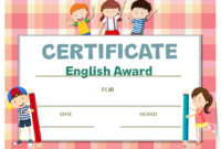 Certificate Template For English Award With Many Kids With Math pertaining to Best Math Award Certificate Template