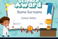 Certificate Template For Science Award With Kid Vector Image With New inside Professional Science Fair Certificate Templates