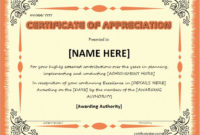 Certificates Of Appreciation Templates For Word | Professional for Simple Certificate Of Recognition Template Word