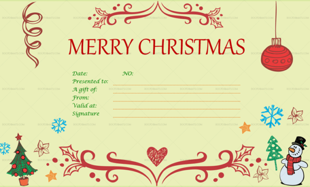 Christmas Eve Gift Certificate Template (Ylw, #3899R) - Doc Formats with regard to Christmas Gift Certificate Template