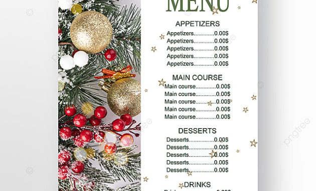 Christmas Restaurant Special Food Menu Promotion Template For Free within Printable Certificate Of Promotion 12 Designs