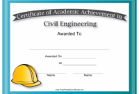 Civil Engineering Academic Achievement Certificate Template Download regarding Fresh Robotics Certificate Template