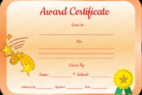 Core Value Award Certificate Template For Students in Free Outstanding Performance Certificate Template