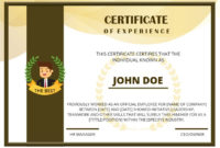 Create A Unique Certificate Of Experience For Your Business With pertaining to Teamwork Certificate Templates
