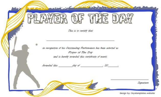 Cricket Player Of The Day Certificate Template Free; Sports Award regarding Professional Teamwork Certificate Templates