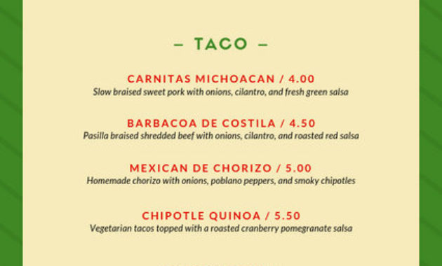 Customize 47+ Mexican Menu Templates Online - Canva with Fresh Restaurant Gift Certificate Template 2018 Best Designs
