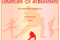 Dance Achievement Certificate Printable Certificate intended for Awesome Dance Award Certificate Template