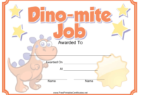 Dino-Mite Job Certificate Template Download Printable Pdf | Templateroller with Bravery Certificate Templates