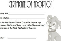 Dog Adoption Certificate Template Free: 2020 Best Ideas with Fresh Dog Adoption Certificate Template