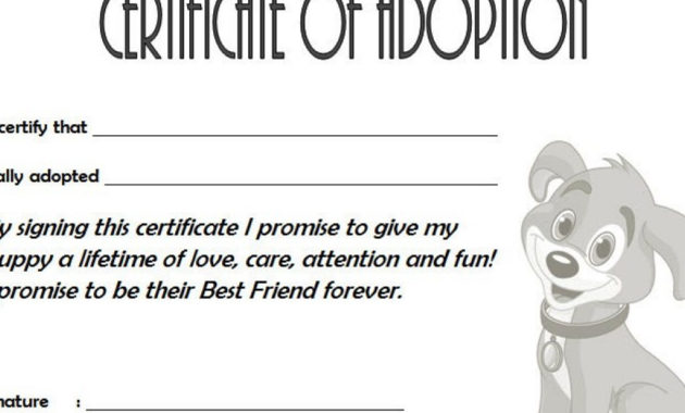 Dog Adoption Certificate Template Free: 2020 Best Ideas with Fresh Dog Adoption Certificate Template