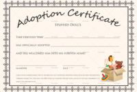 Doll Adoption Certificate Design Template In Psd Word Throughout Pet pertaining to Stunning Dog Birth Certificate Template Editable