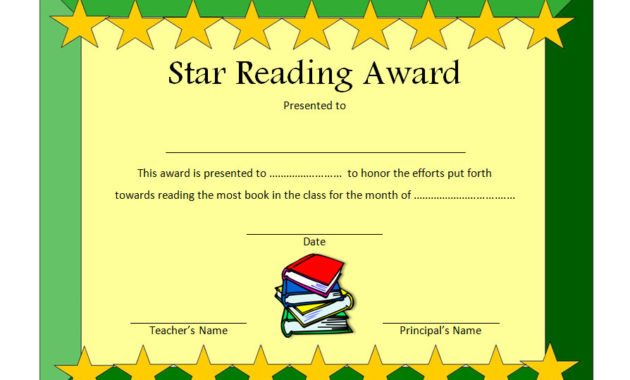 Download 5+ Star Reader Certificate Templates Free within Free School Promotion Certificate Template 10 New Designs