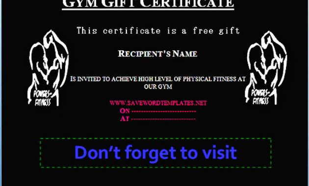 √ 20 Fitness Gift Certificate Template ™ In 2020 | Gift Certificate within Free Editable Fitness Gift Certificate Templates