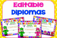 √ 20 Preschool Graduation Certificate Editable ™ | Dannybarrantes Template with 10  Editable Pre K Graduation Certificates Word Pdf