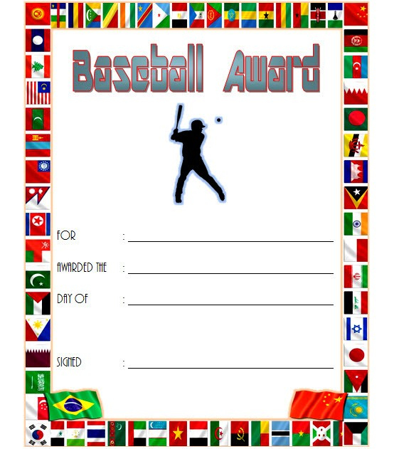 Editable Baseball Award Certificates [9+ Sporty Designs Free] regarding Table Tennis Certificate Templates  10 Designs