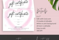 Editable Gift Certificate Template Anniversary Gift Voucher | Etsy with Fascinating Anniversary Gift Certificate Template