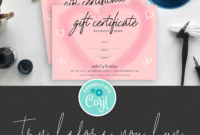 Editable Gift Certificate Template Anniversary Gift Voucher | Etsy with regard to Fascinating Anniversary Gift Certificate Template
