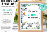 Editable Party Animals Welcome Sign Party Animal Sign Zoo | Etsy within Awesome Zoo Gift Certificate Templates  Download