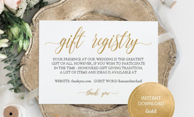 Editable Pdf Template Gift Registry Card 3.5X5 Instant | Etsy | Wedding with regard to Fresh Editable Wedding Gift Certificate Template