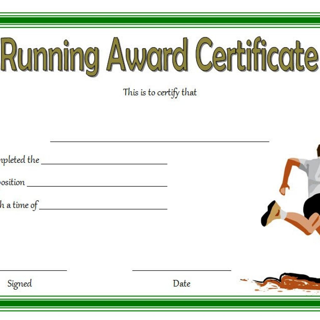 Editable Running Certificate 10 Best Options Regarding Simple 