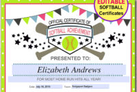 Editable Softball Certificates Instant Download Softball | Etsy - Free within Simple Winner Certificate Template Ideas
