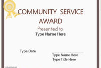 Education Certificate – Community Service Award | Certificatestreet with Community Service Certificate Template  Ideas