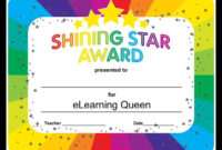 Elearning Queen Certificate – Digital Pdf Download | Student Of The within Amazing Student Of The Week Certificate