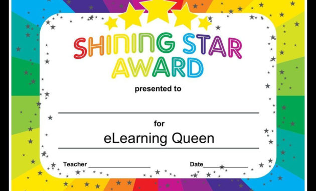 Elearning Queen Certificate - Digital Pdf Download | Student Of The within Amazing Student Of The Week Certificate
