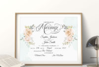 Elegant Home Wedding Certificate Editable Template, Printable for Wedding Gift Certificate Template