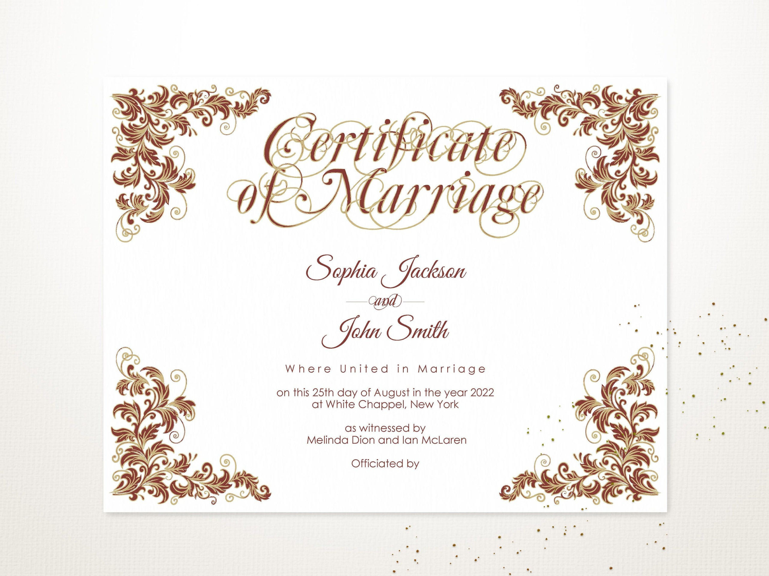 Elegant Wedding Certificate Printable Certificate Of | Etsy | Wedding throughout Wedding Gift Certificate Template