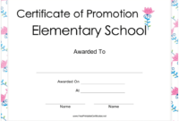Elementary School Certificate Of Promotion Template Download Printable for New Grade Promotion Certificate Template Printable