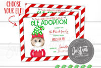 Elf Quarantine Adoption Certificate, Editable Elf Adoption, 2020 Elf inside Elf Adoption Certificate  Printable