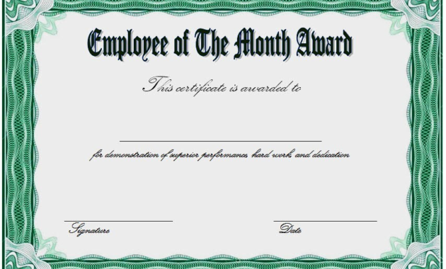 Employee Of The Month Certificate Template (3) | Professional Templates with regard to Top Best Employee Certificate Template