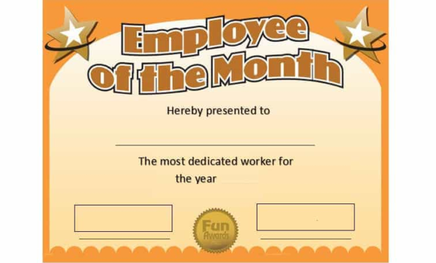 Employee Of The Month Certificate Templates (3) - Templates Example inside Best Community Service Certificate Template  Ideas