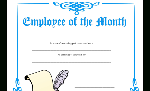 Employee Of The Month Certificate | Templates At Regarding Employee Of within Top Best Employee Certificate Template