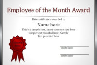 Employee Of The Month Certificate Templates | Employee Awards, Awards throughout Winner Certificate Template  12 Designs