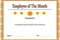 Employee Of The Month Certificate Templates Free In 2020 Inside Free inside Employee Of The Month Certificate Template Word