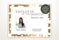 Employee Of The Month Template Editable Image Printable | Etsy regarding Employee Of The Month Certificate Template Word