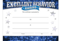 Excellent Behavior Award Gold Foil-Stamped Certificate | Positive with regard to Good Behaviour Certificate Templates