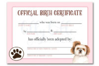 Fillable Printable Puppy Birth Certificate ~ News Word for Fillable Birth Certificate Template