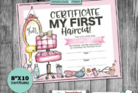 First Haircut Certificate Sign Print Girl Salon My | Etsy In 2021 with regard to Stunning First Haircut Certificate