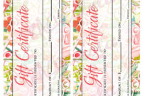 Floral Hair Salon Printable Gift Certificate Template Spring | Etsy in Salon Gift Certificate